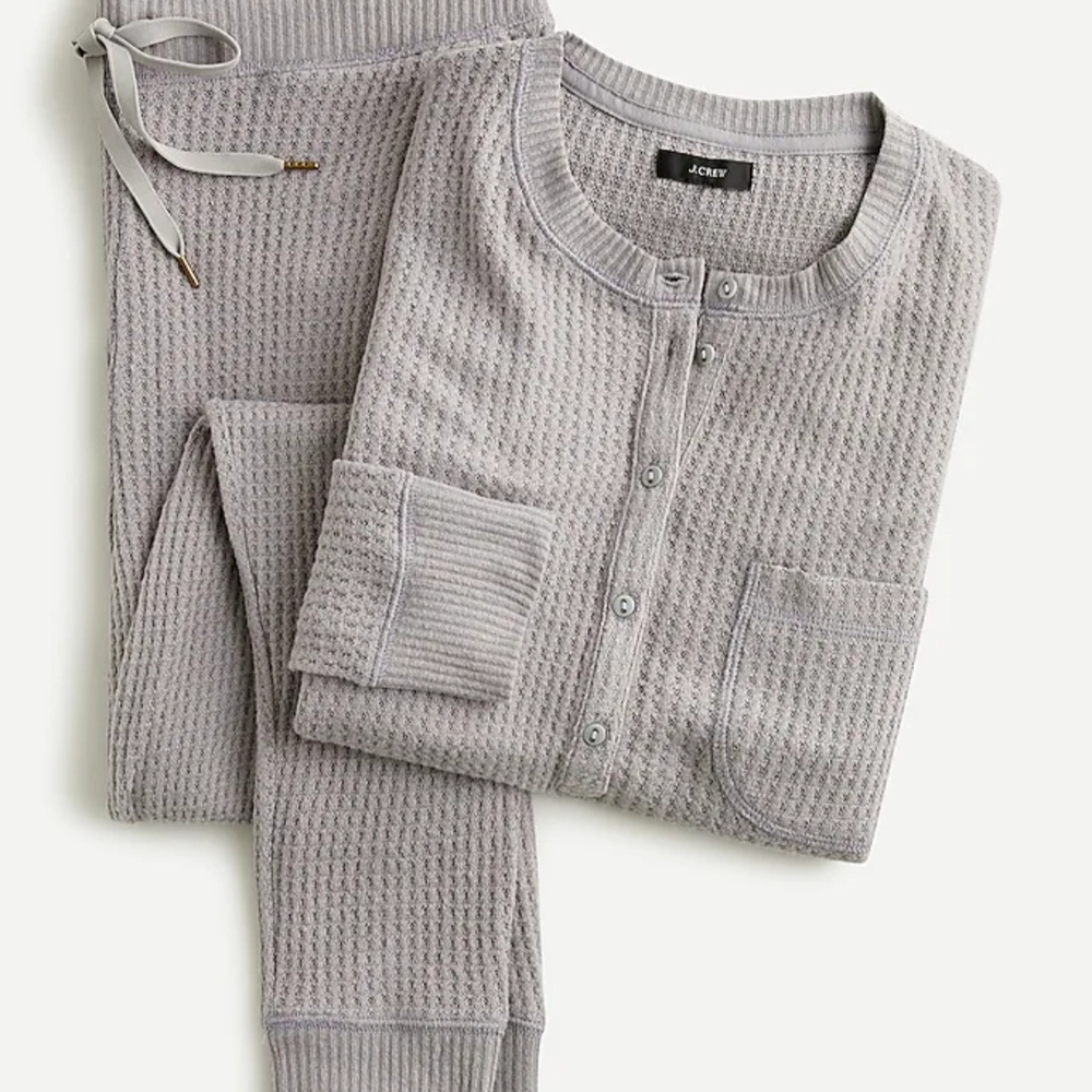 J. Crew Light Gray Waffle Knit Lounge Set